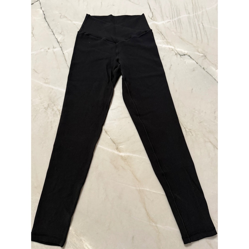 OFFLINE by Aerie Real Me Waffle Knit High Waisted Crossover 7/8 Leggings Black M